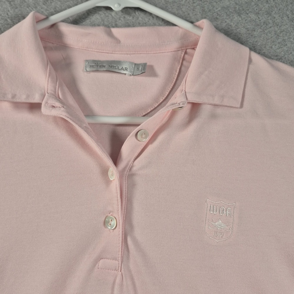 Peter Millar Golf‎ Polo Shirt Women's Small Pink Embroidered Logo Classy Preppy